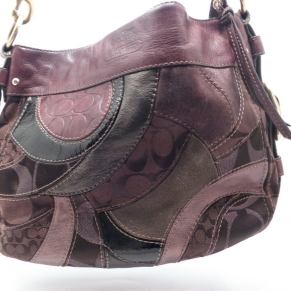 Coach Handbags - Coach Signature Leather Patchwork Shoulder Bag